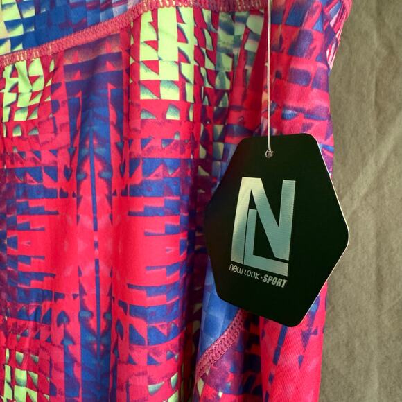 NWT New Look‎ Biker Shorts Sport Neon Festival Y2K Revival Women's Size 2X - Picture 3 of 8